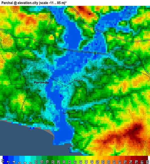 Parchal elevation map