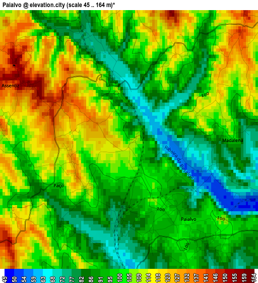 Paialvo elevation map