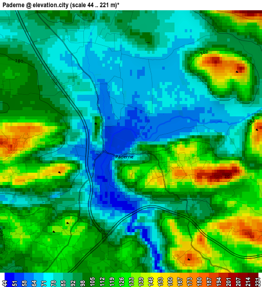 Paderne elevation map