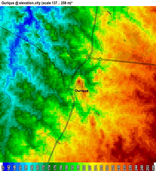 Ourique elevation map