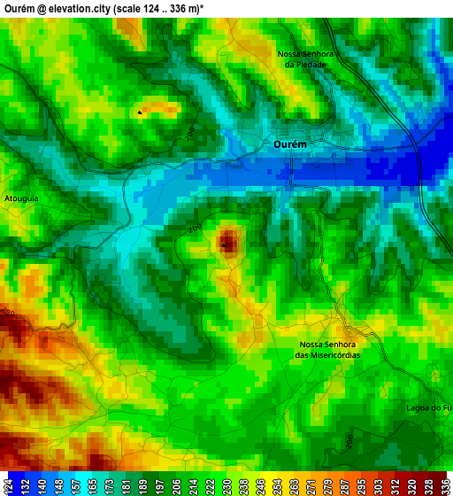 Ourém elevation map