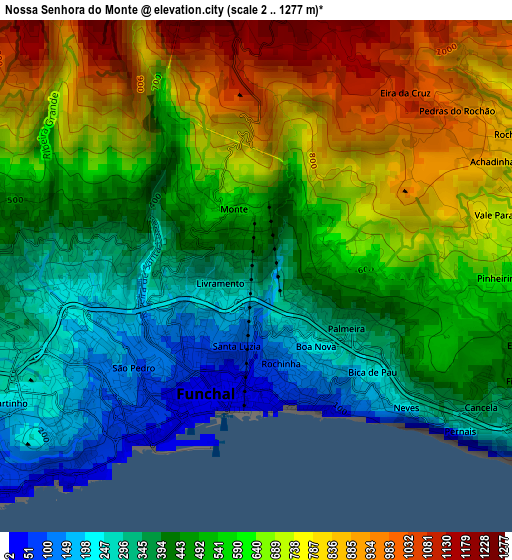 Nossa Senhora do Monte elevation map