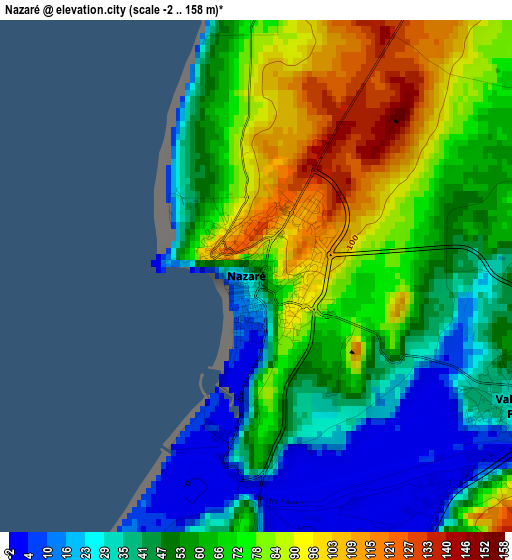 Nazaré elevation map