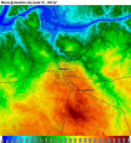 Moura elevation map