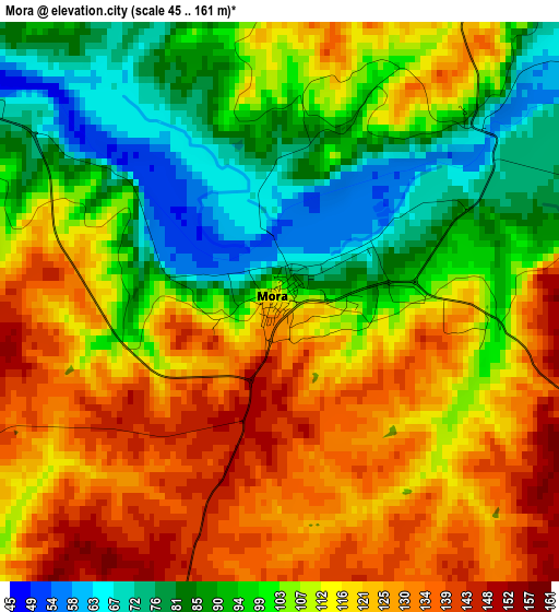 Mora elevation map