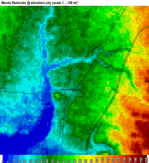 Monte Redondo elevation map