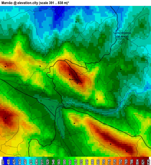 Marvão elevation map