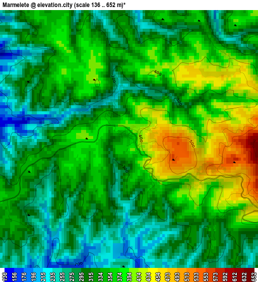 Marmelete elevation map