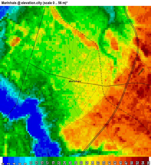 Marinhais elevation map