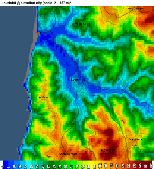 Lourinhã elevation map