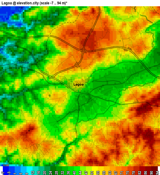 Lagoa elevation map