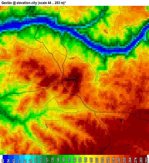 Gavião elevation map