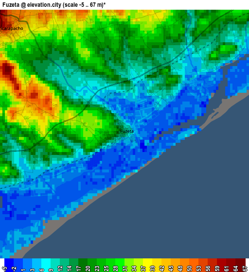 Fuzeta elevation map