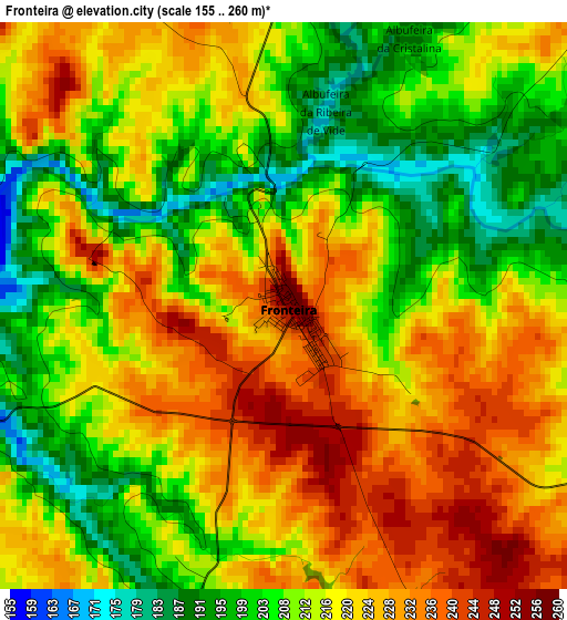 Fronteira elevation map