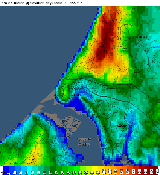 Foz do Arelho elevation map