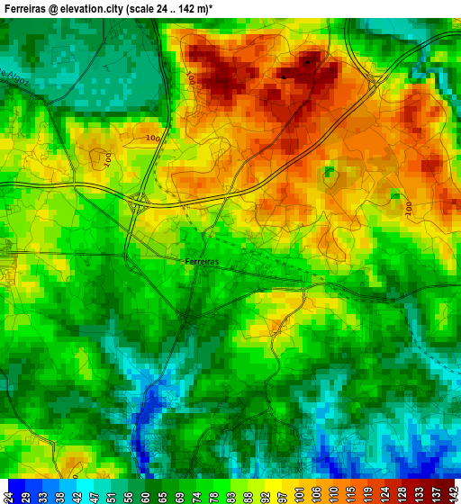 Ferreiras elevation map