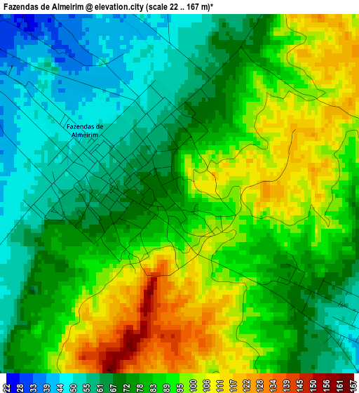 Fazendas de Almeirim elevation map