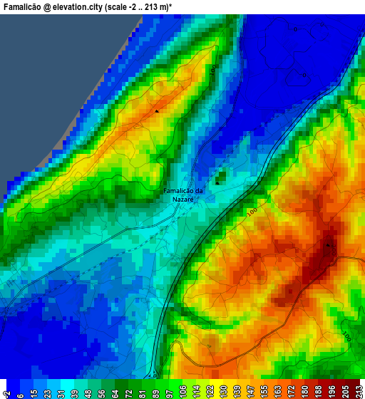 Famalicão elevation map