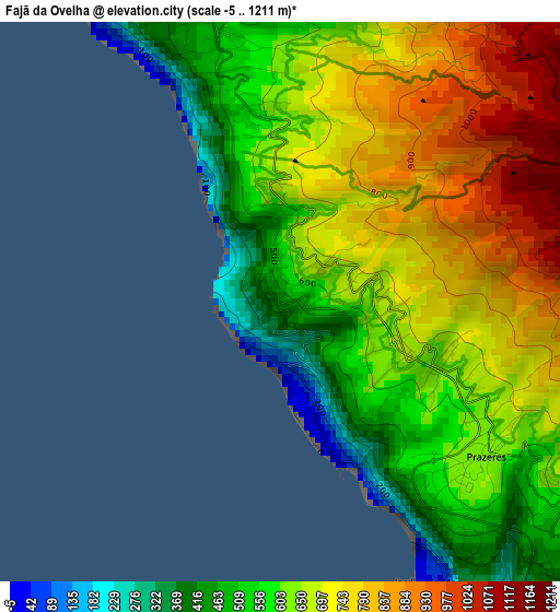 Fajã da Ovelha elevation map