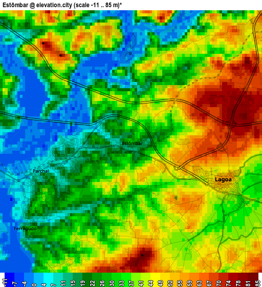 Estômbar elevation map