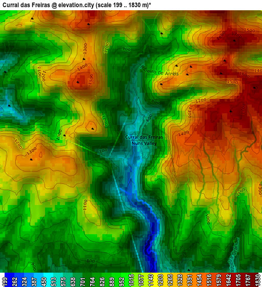 Curral das Freiras elevation map