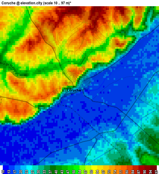 Coruche elevation map