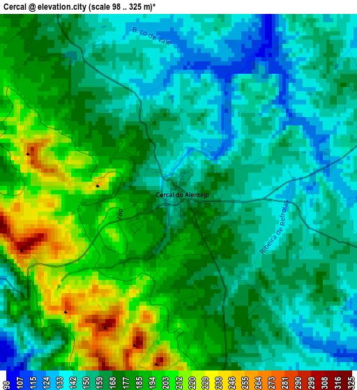 Cercal elevation map