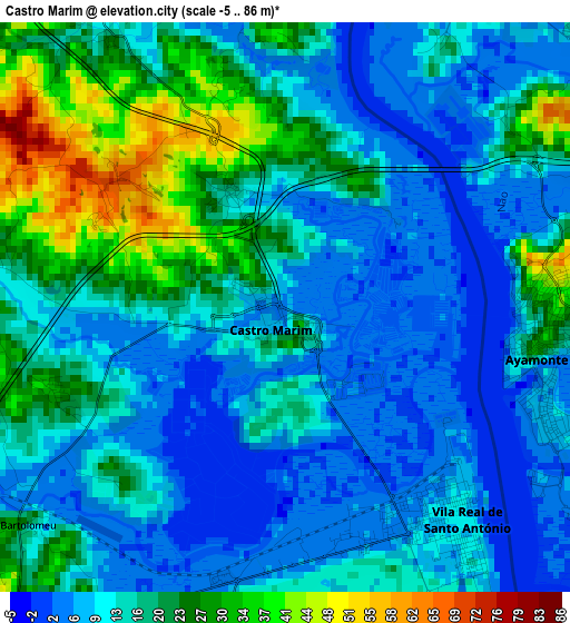 Castro Marim elevation map
