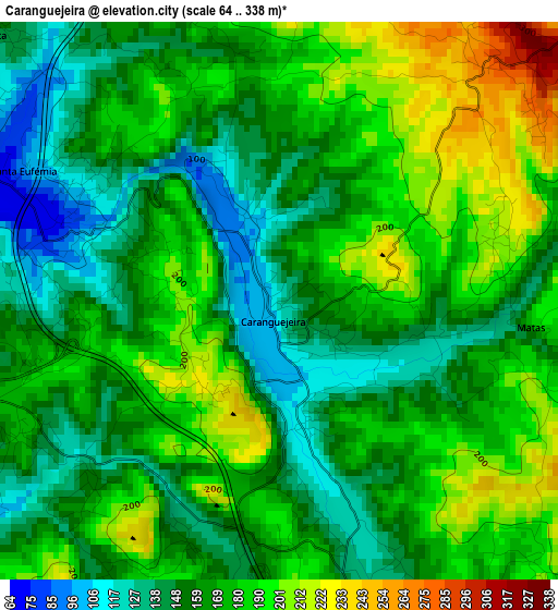 Caranguejeira elevation map