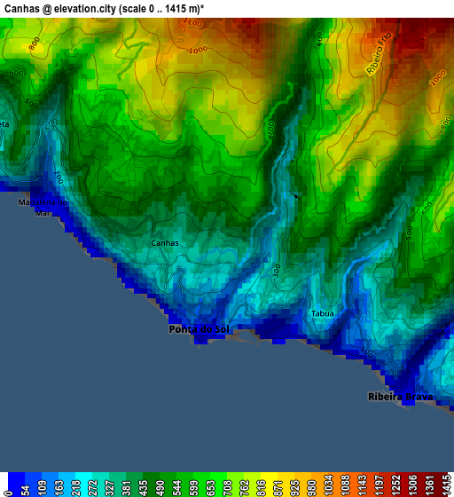 Canhas elevation map
