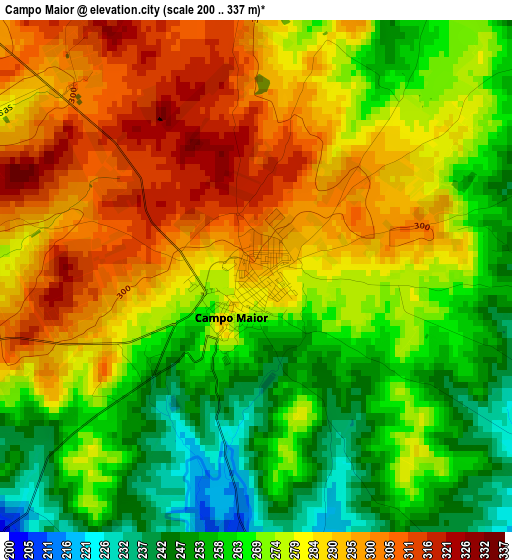 Campo Maior elevation map