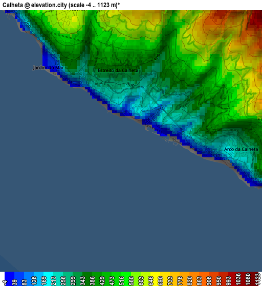 Calheta elevation map