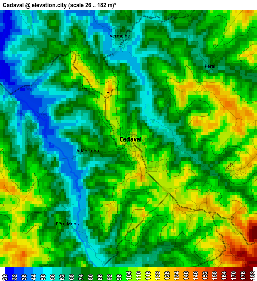 Cadaval elevation map