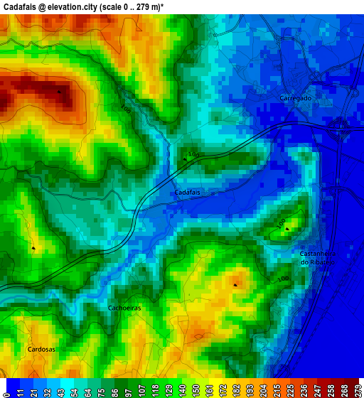 Cadafais elevation map