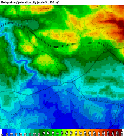 Boliqueime elevation map