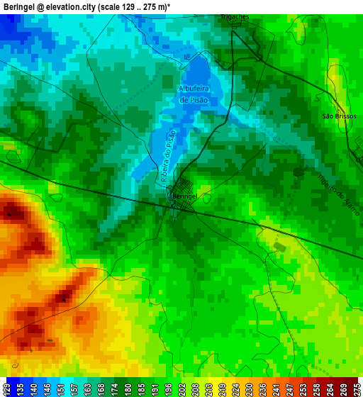 Beringel elevation map