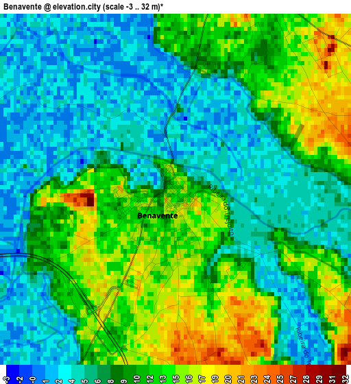 Benavente elevation map