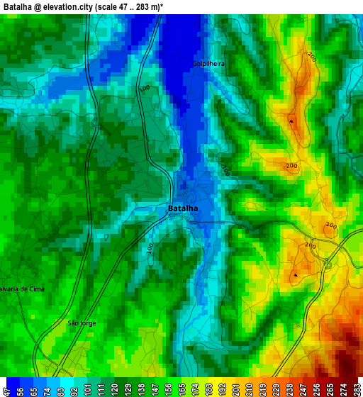 Batalha elevation map