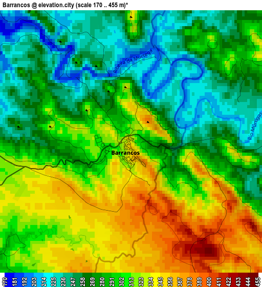 Barrancos elevation map
