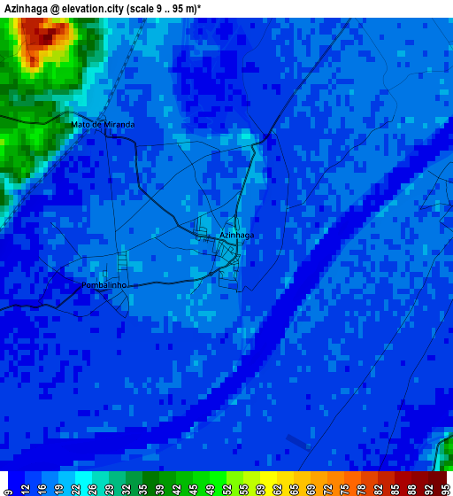 Azinhaga elevation map
