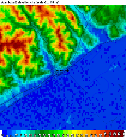 Azambuja elevation map