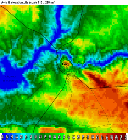 Avis elevation map