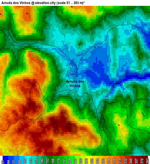 Arruda dos Vinhos elevation map