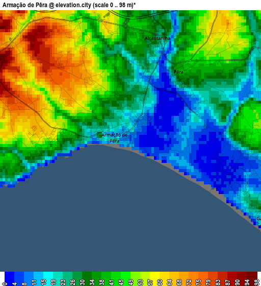 Armação de Pêra elevation map