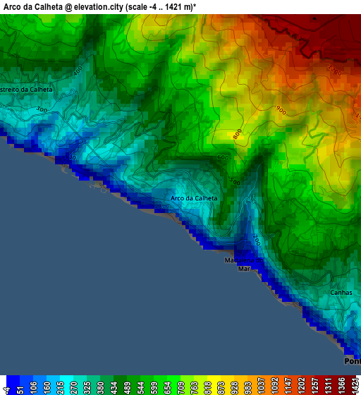 Arco da Calheta elevation map