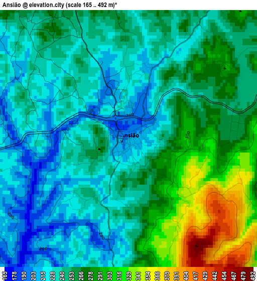 Ansião elevation map