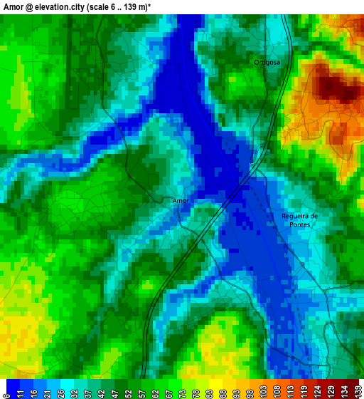 Amor elevation map