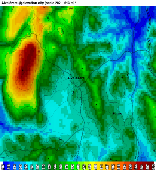 Alvaiázere elevation map