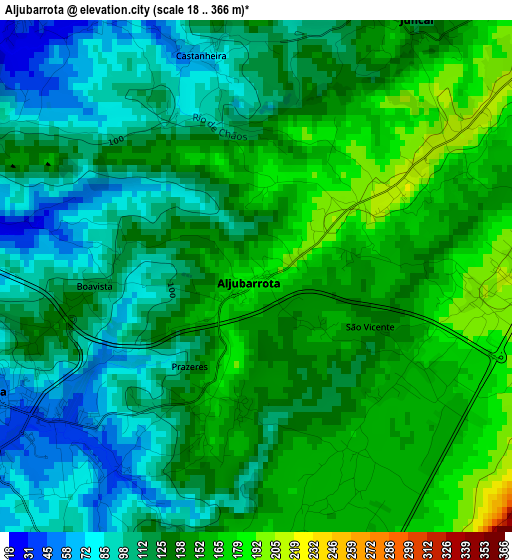 Aljubarrota elevation map