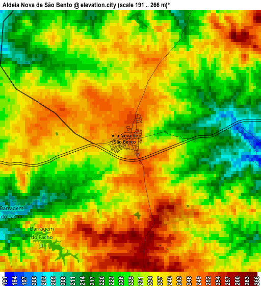 Aldeia Nova de São Bento elevation map